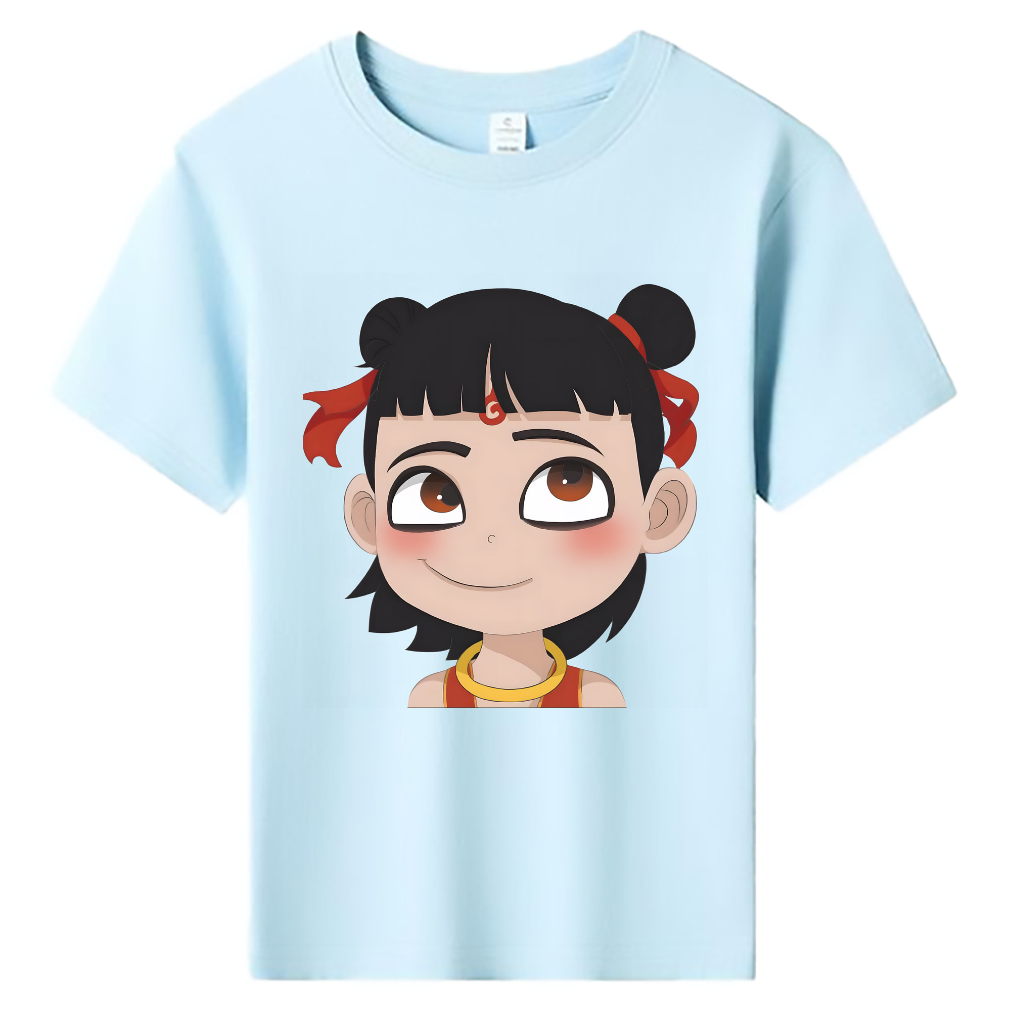 （画像用） Ne Zha 2 ナタ 魔童の大暴れ 綿100％キッズTシャツ（フロントプリント）